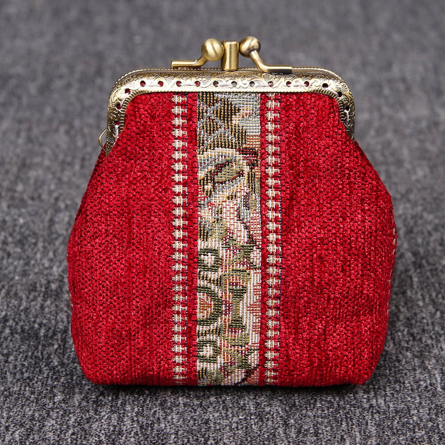 Carpet Coin Purse Double Kiss Lock