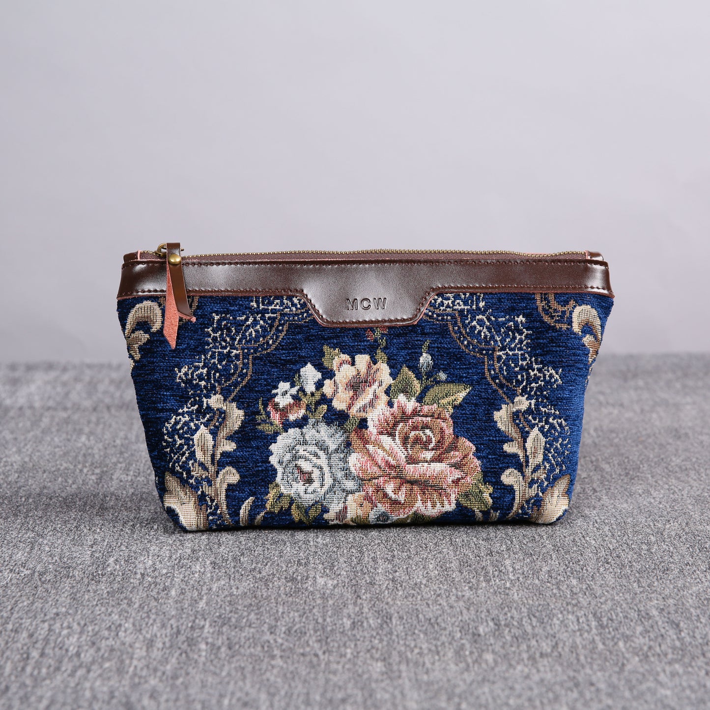 Carpet Makeup Bag Floral Blue