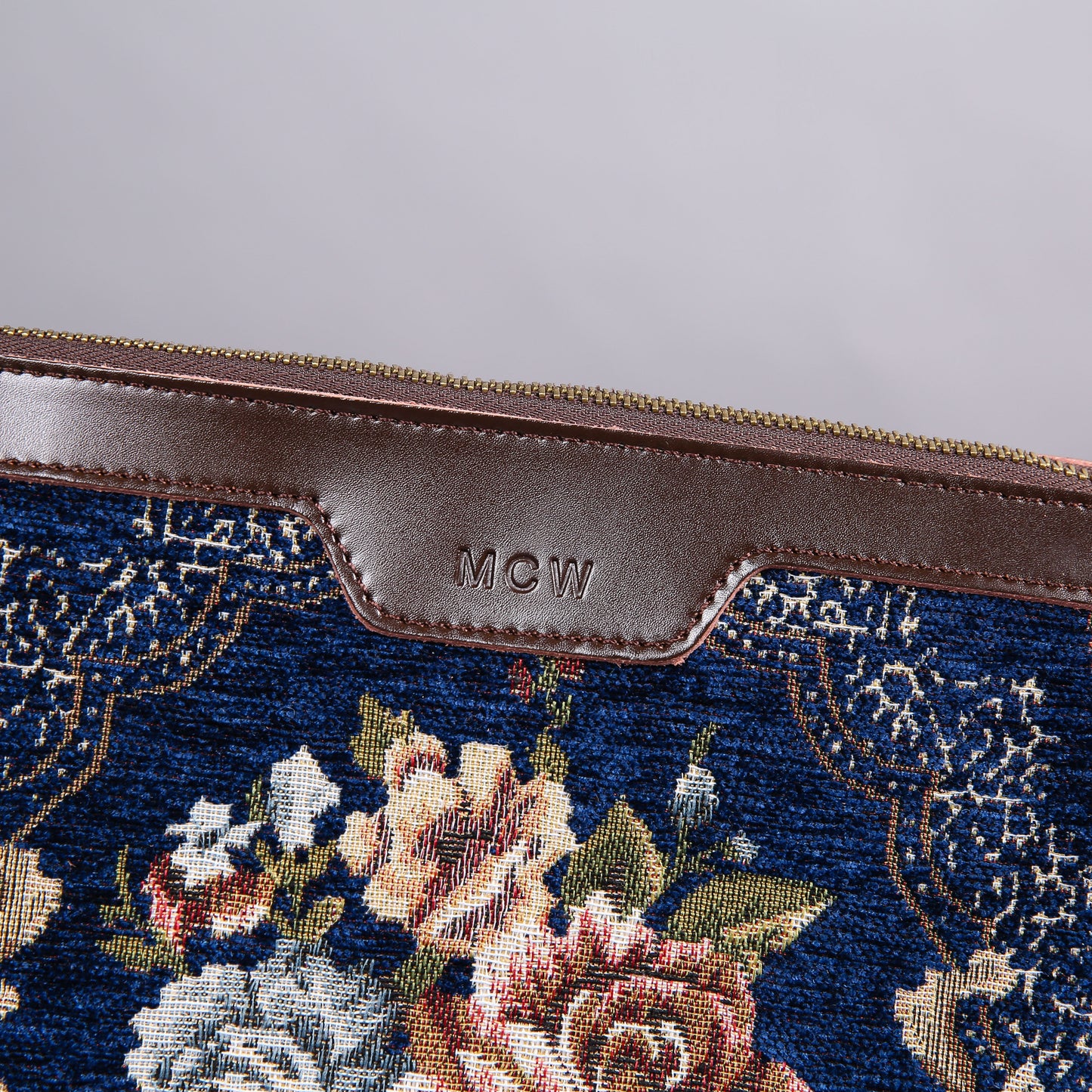 Carpet Makeup Bag Floral Blue