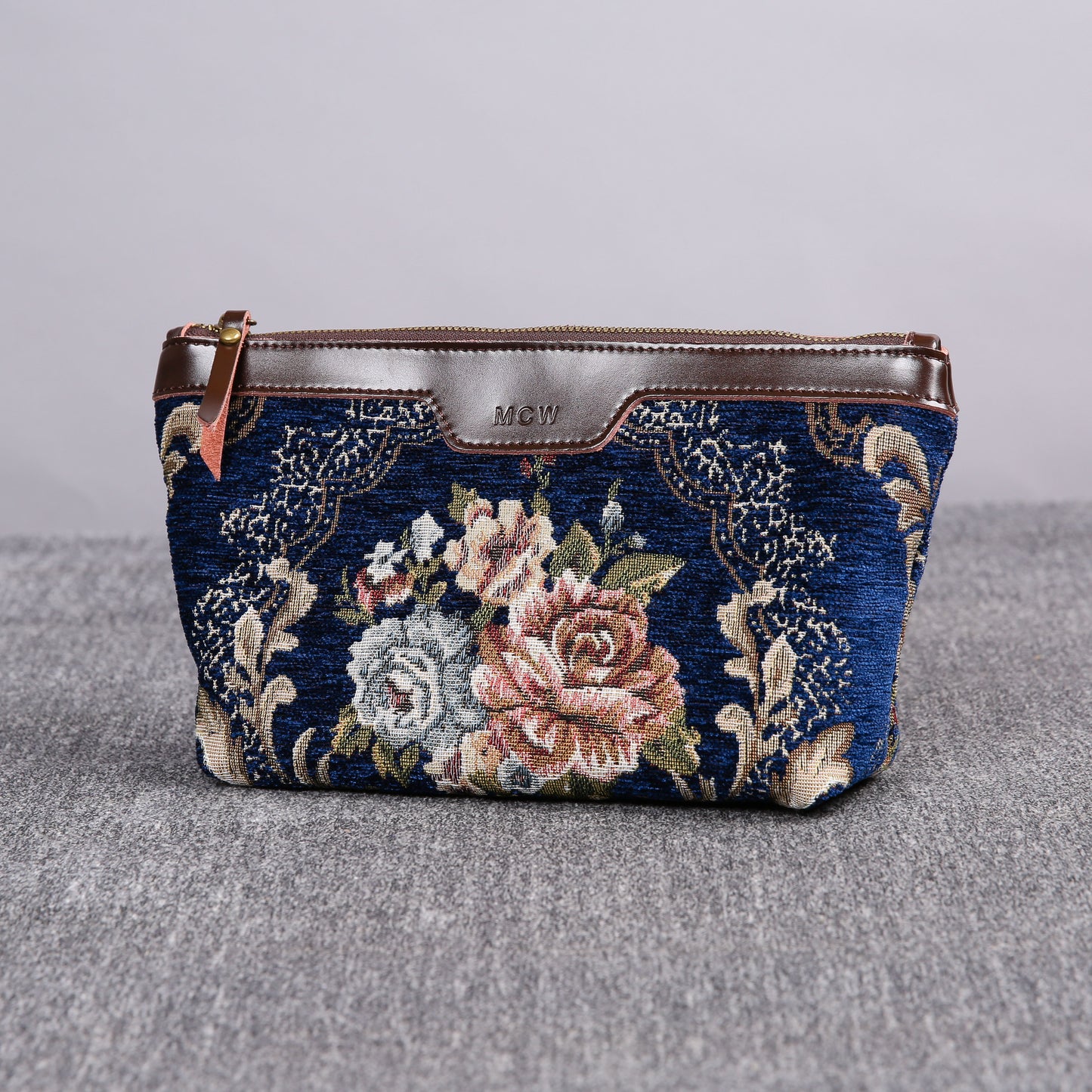 Carpet Makeup Bag Floral Blue