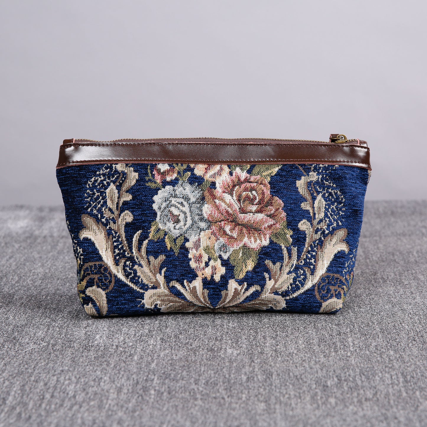 Carpet Makeup Bag Floral Blue