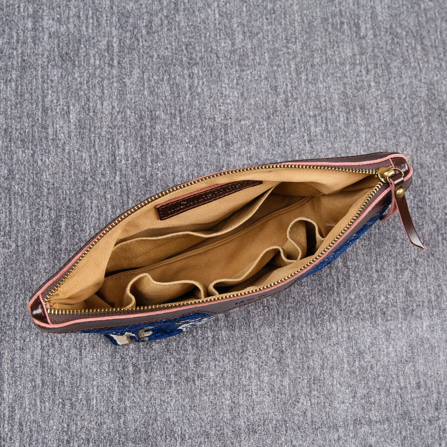 Carpet Makeup Bag Floral Blue