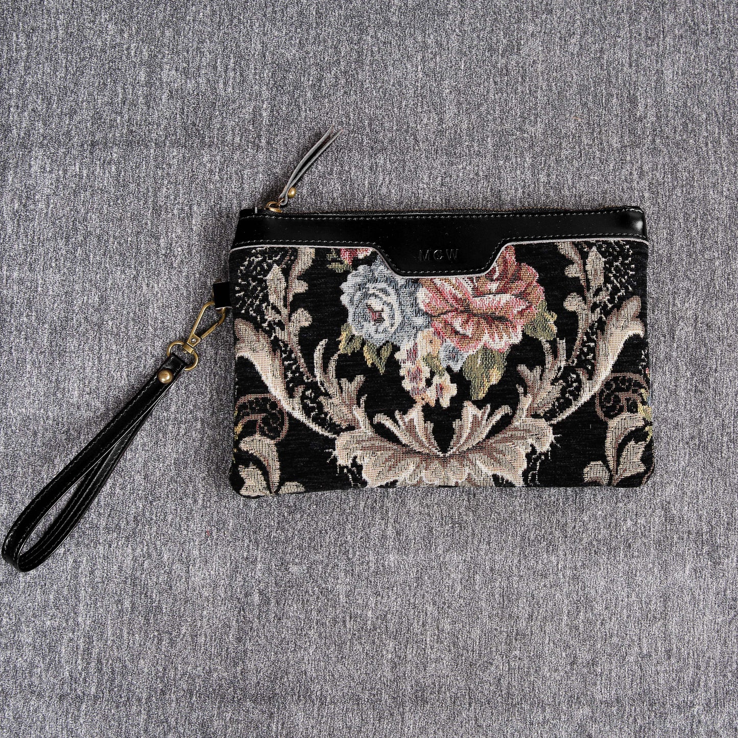 Carpet Makeup Bag Floral Black