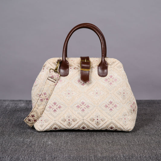 Carpet Purse Ethnic Cream