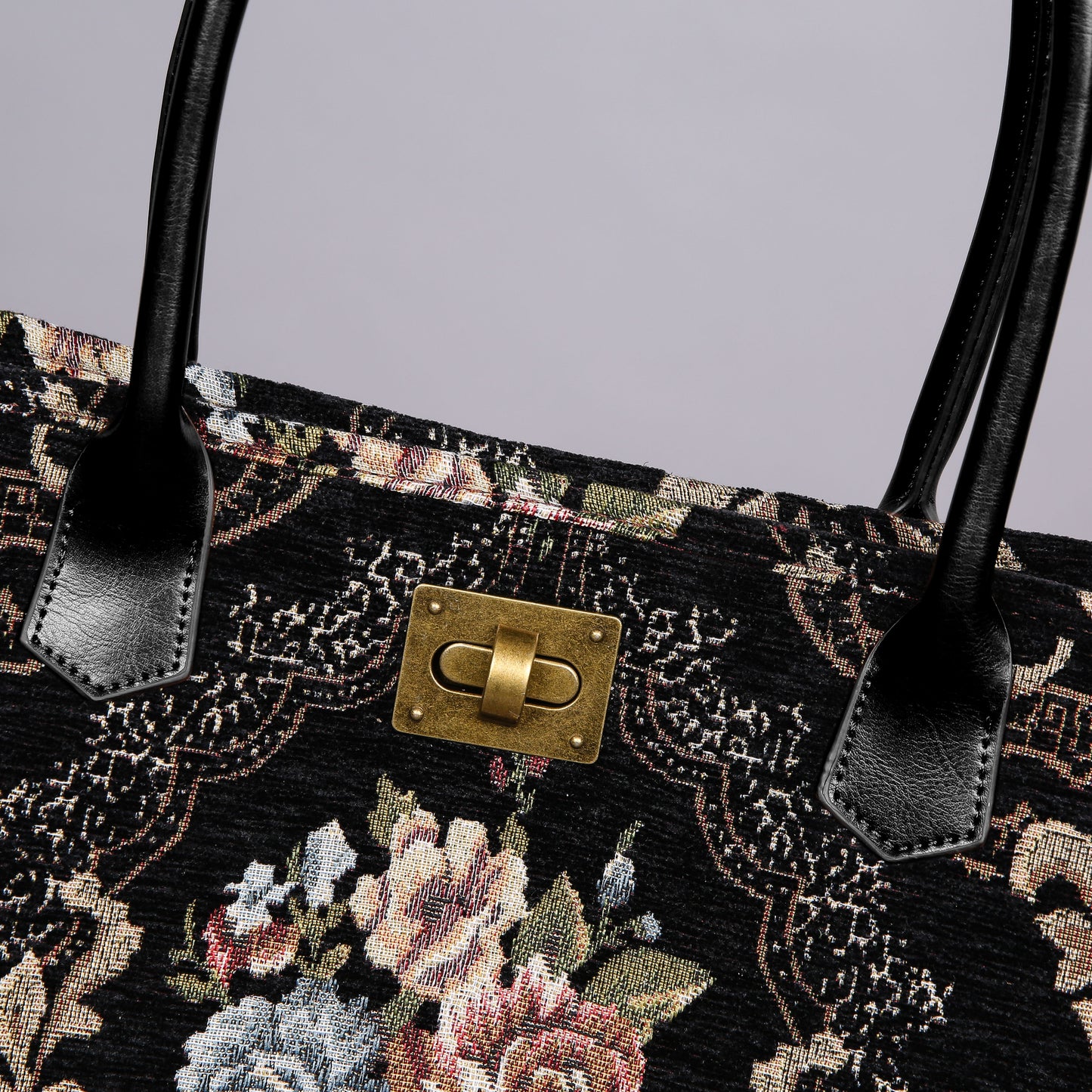 Carpet Tote Floral Black