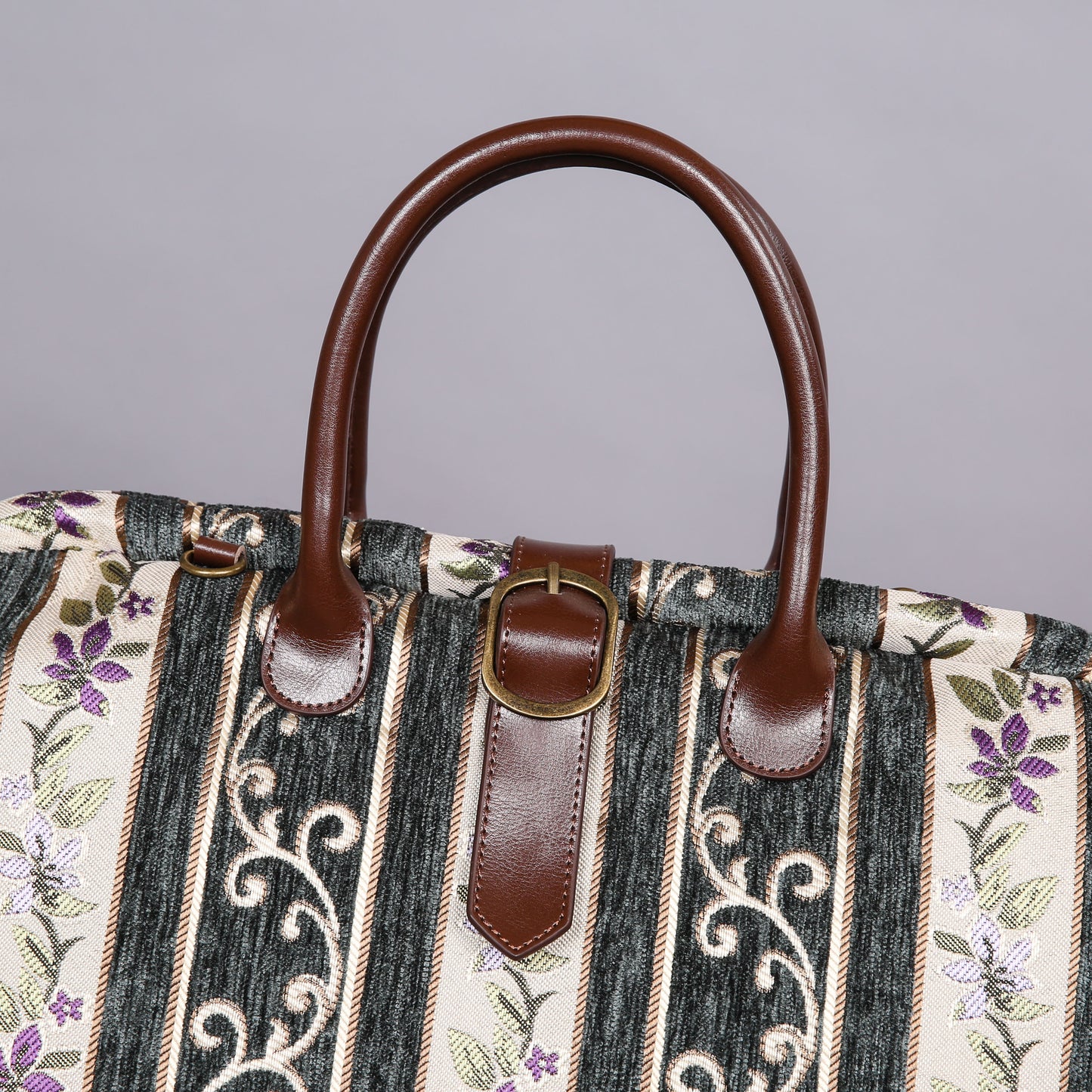 Mary Poppins Carpet Bag Victorian Stripes Grass