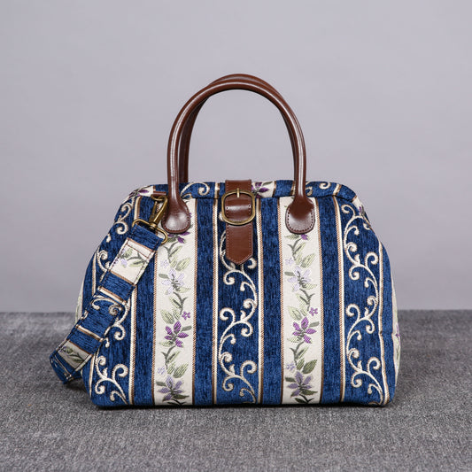 Carpet Purse Victorian Stripes Navy