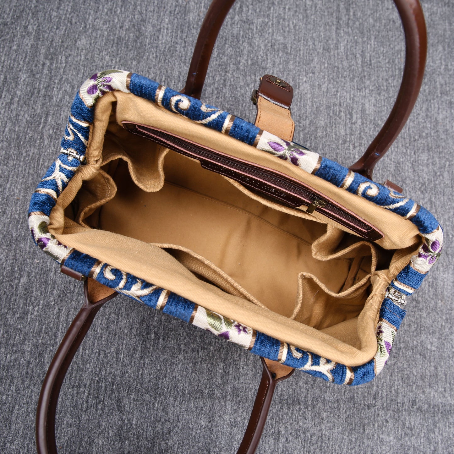 Carpet Purse Victorian Stripes Navy