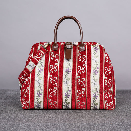 Mary Poppins Carpet Bag Victorian Stripes RED
