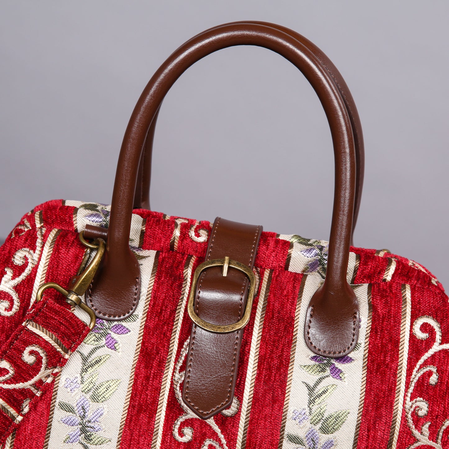 Carpet Purse Victorian Stripes Red