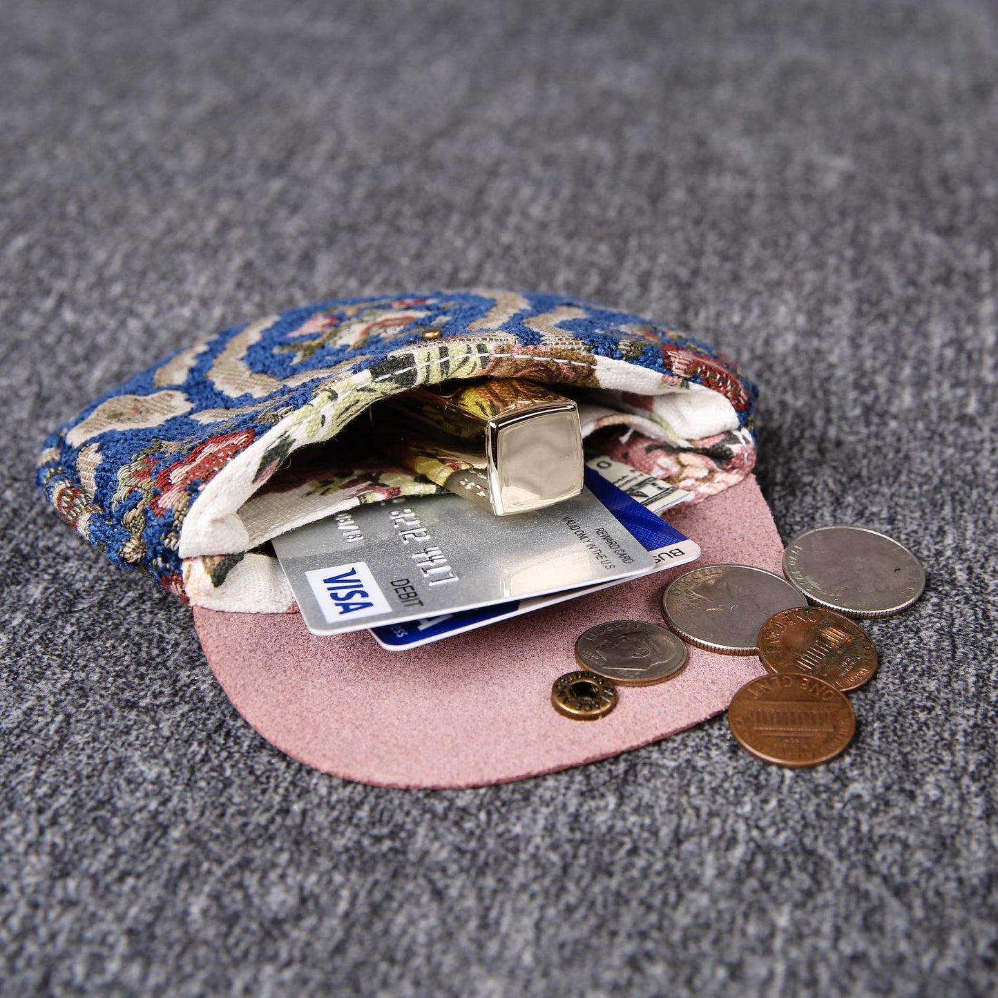 Minimalist Style Leather Carpet Coin Purse<br>Traditional Colors