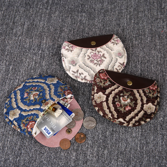 Minimalist Style Leather Carpet Coin Purse<br>Traditional Colors