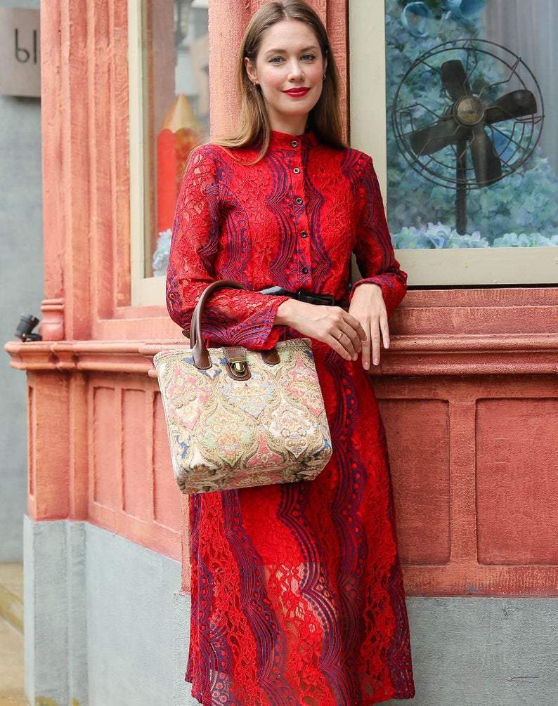 Mini Carpet Tote Golden Age Pink