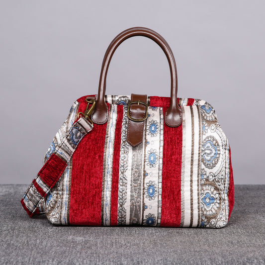 Carpet Purse Ethnic Stripes Wine