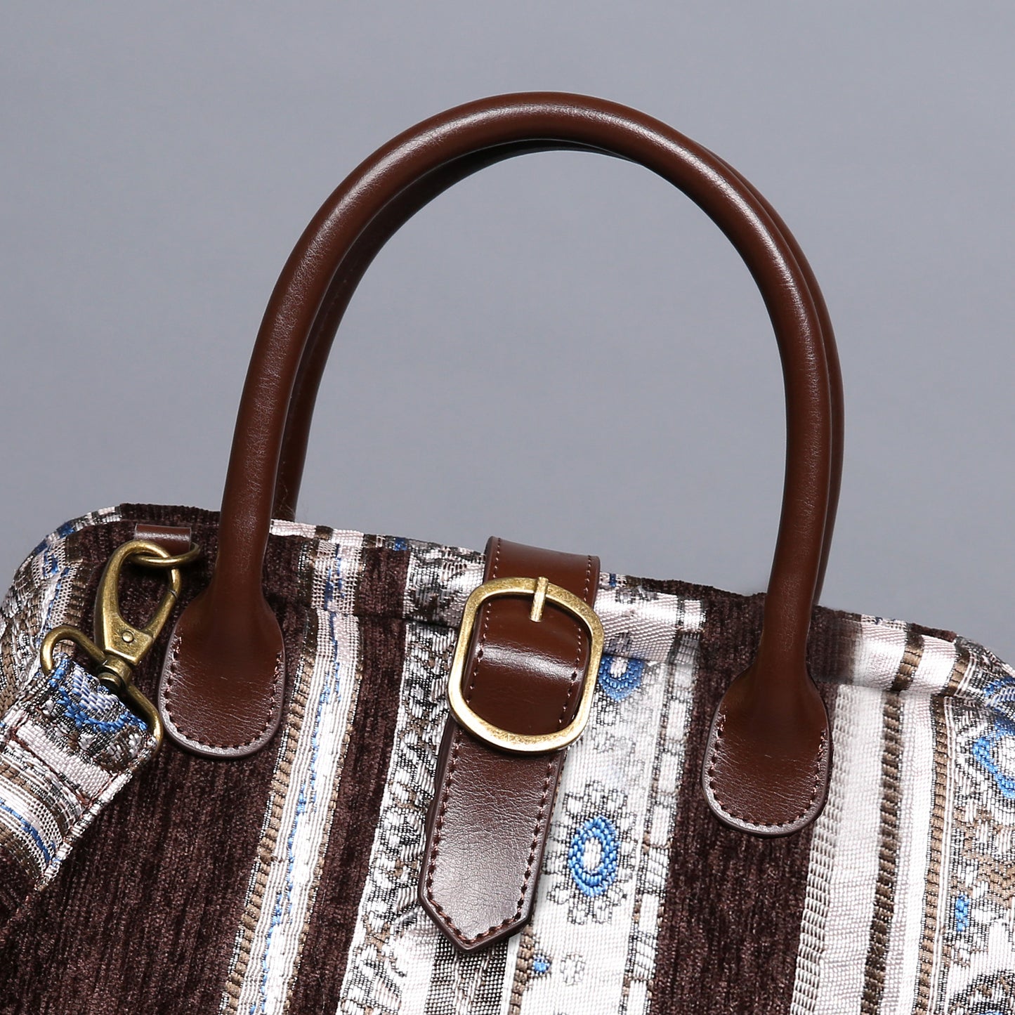 Carpet Purse Ethnic Stripes Coffee