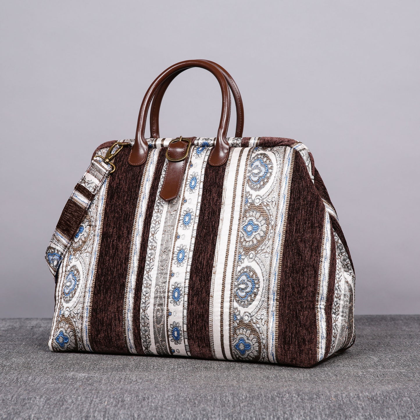Mary Poppins Carpet Bag Ethnic Stripes Coffee