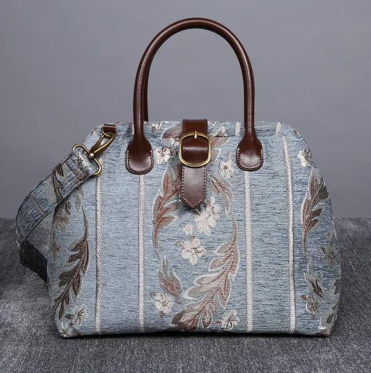 Carpet Purse Victorian Stripes Blue