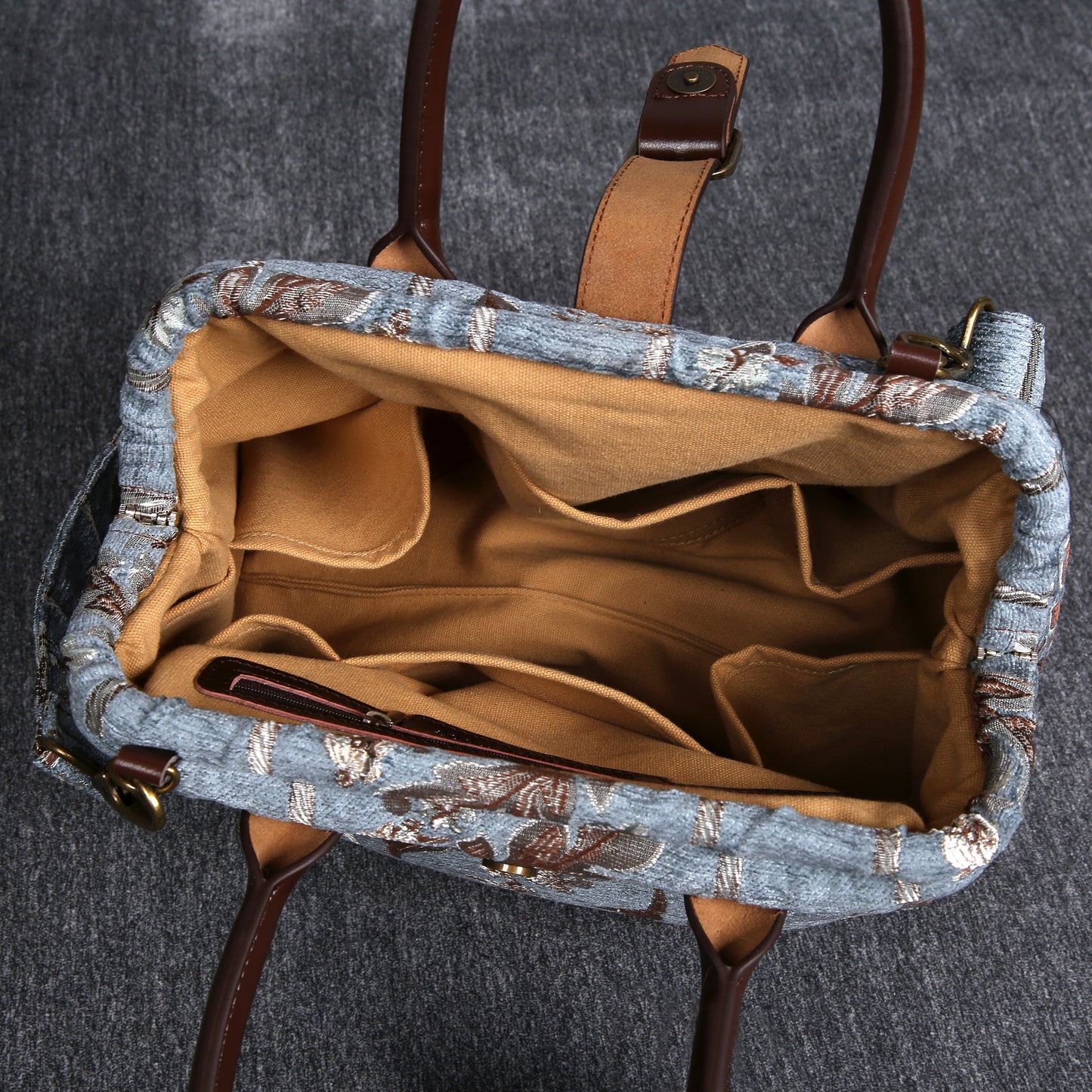 Carpet Purse Victorian Stripes Blue