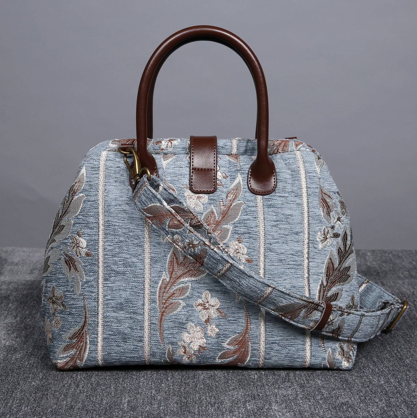 Carpet Purse Victorian Stripes Blue