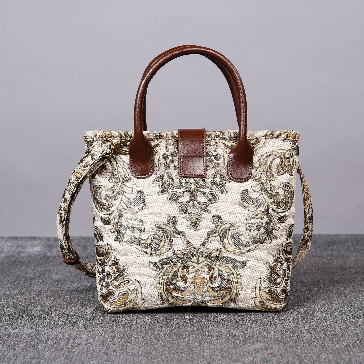 Mini Carpet Tote Victorian Blossom Cream/Gold