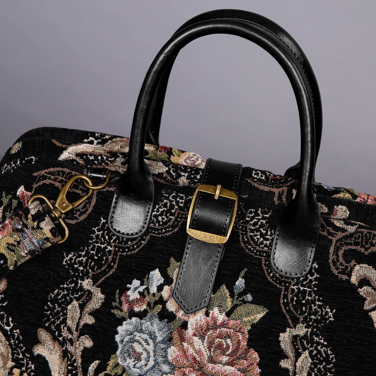Mary Poppins Carpet Bag Floral Black
