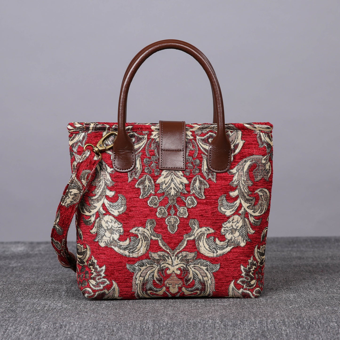 Mini Carpet Tote Victorian Blossom Red/Gold