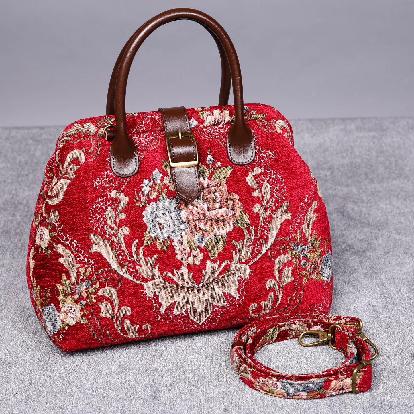 Carpet Purse Floral Wine