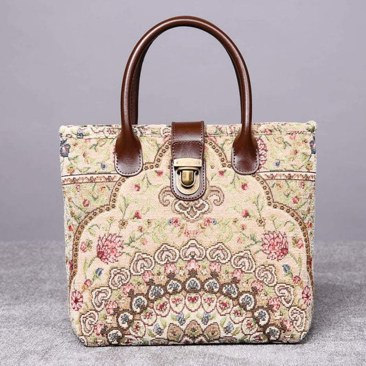 Mini Carpet Tote Oriental Beige