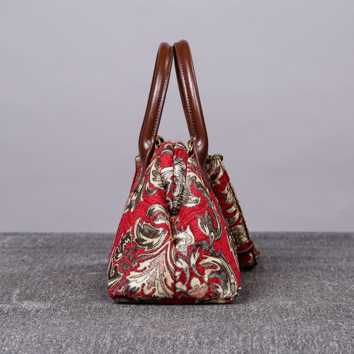 Carpet Handbag Victorian Blossom Red/Gold