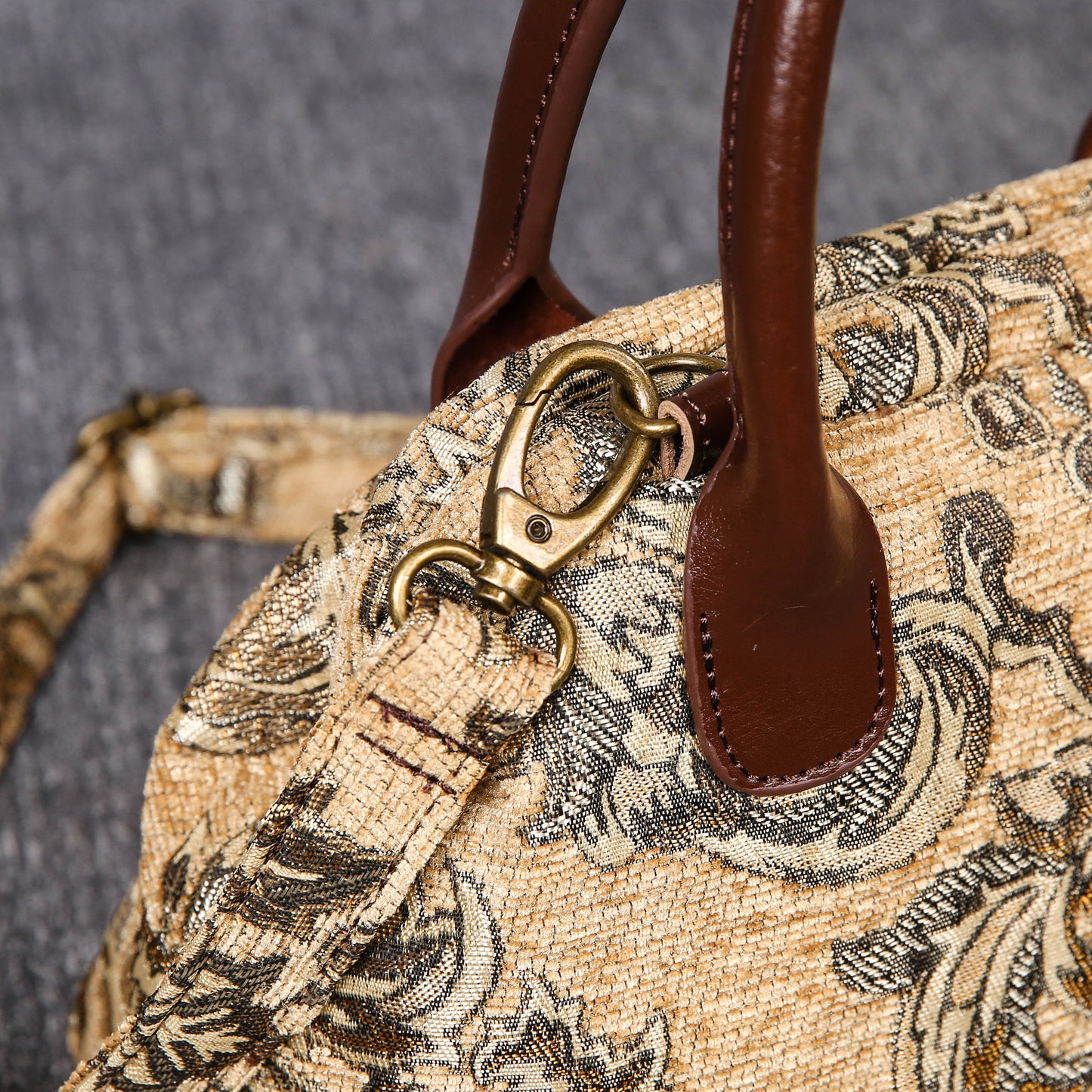 Carpet Handbag Victorian Blossom Beige/Gold