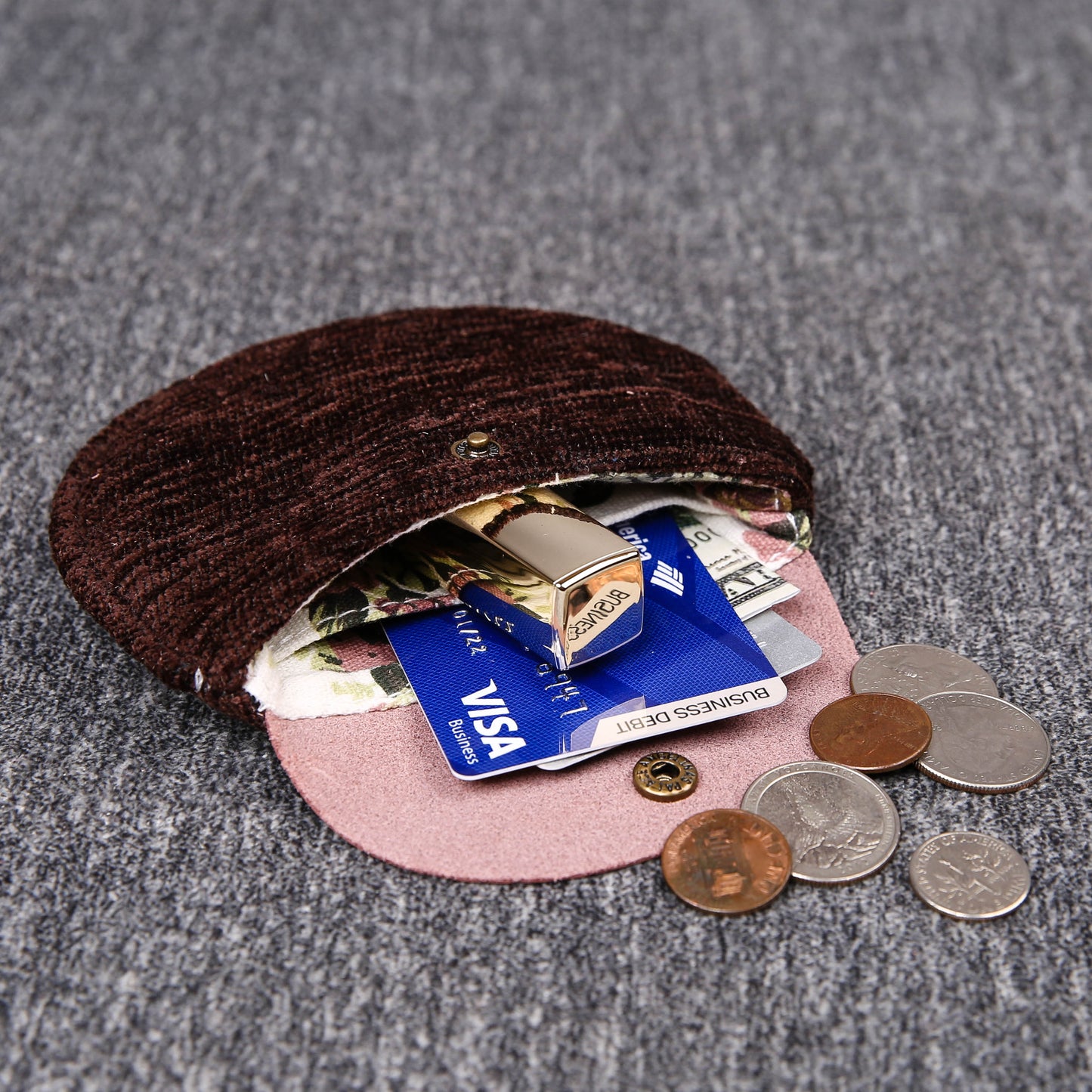 Minimalist Style Leather Carpet Coin Purse<br>Solid Colors