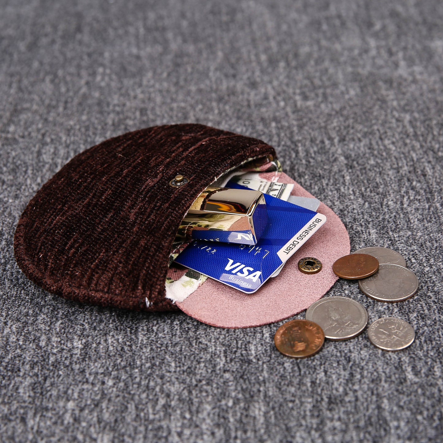 Minimalist Style Leather Carpet Coin Purse<br>Solid Colors