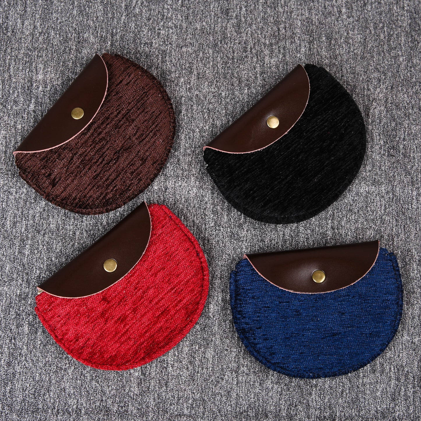 Minimalist Style Leather Carpet Coin Purse<br>Solid Colors