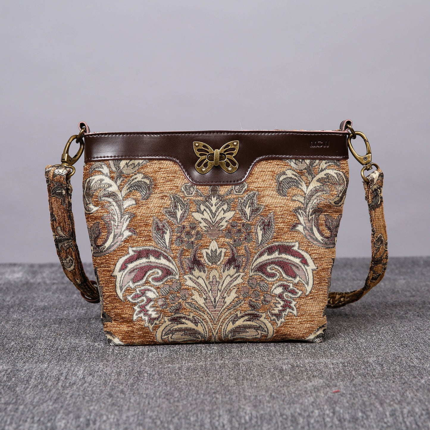 Carpet Crossbody Bag Victorian Blossom Gold