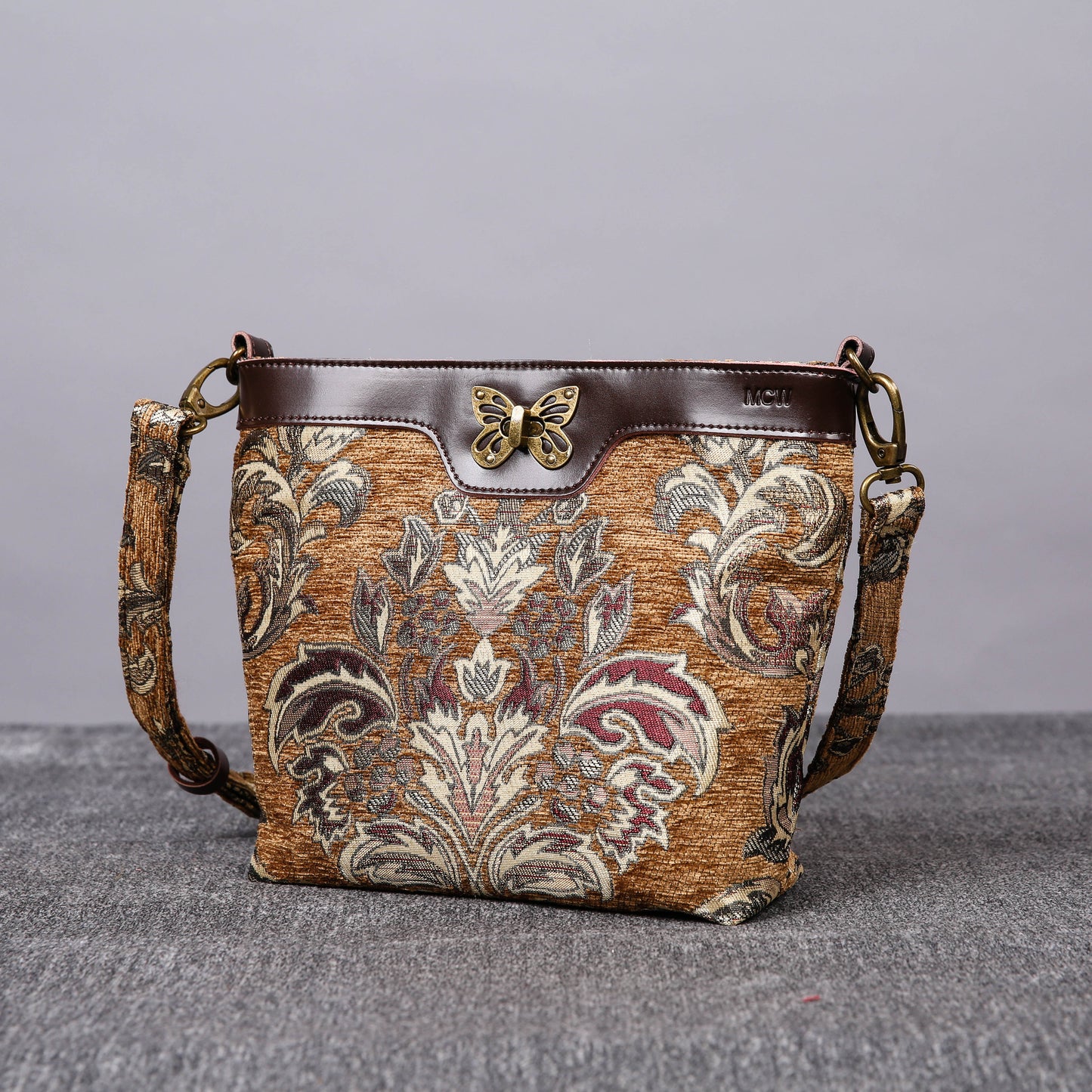 Carpet Crossbody Bag Victorian Blossom Gold