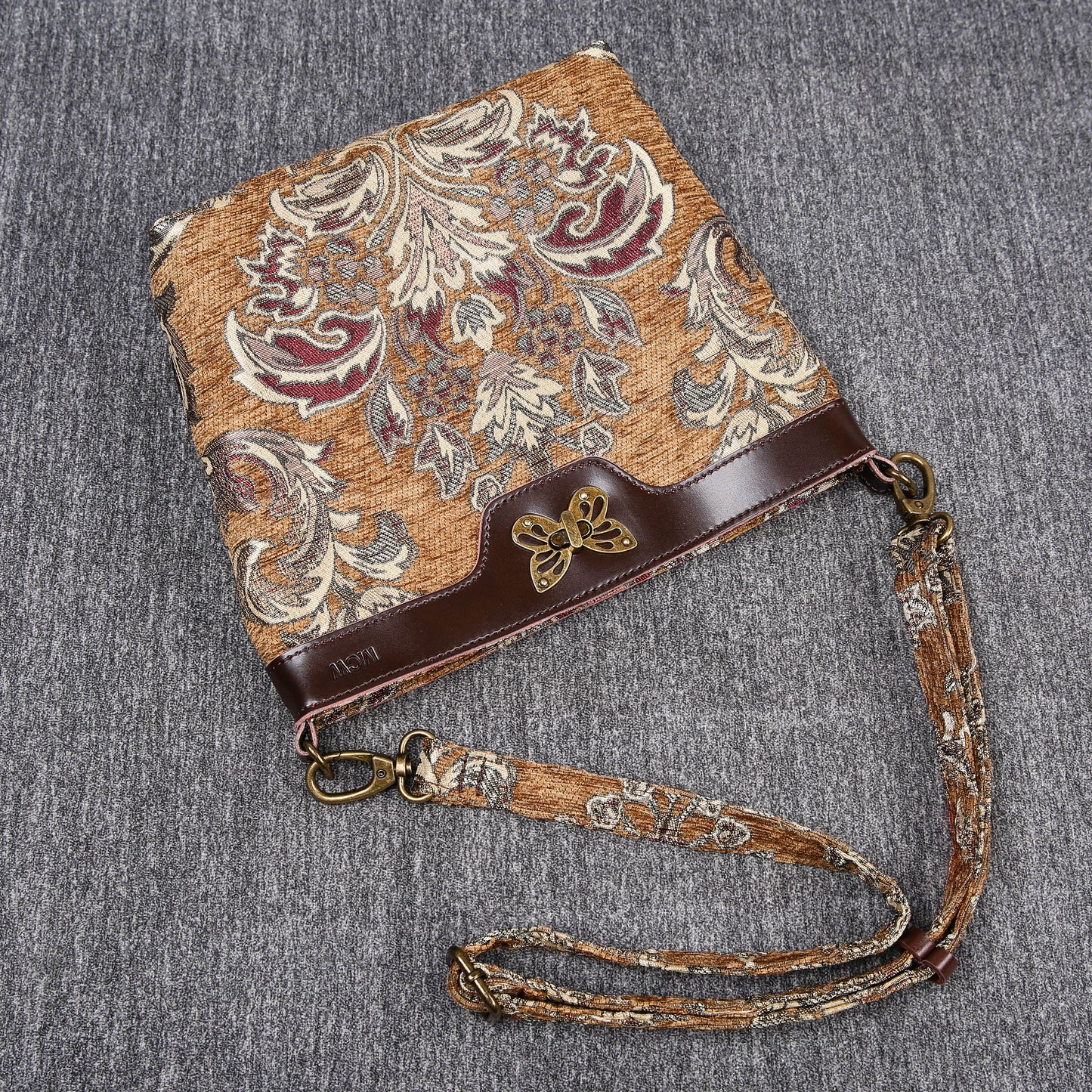 Carpet Crossbody Bag Victorian Blossom Gold