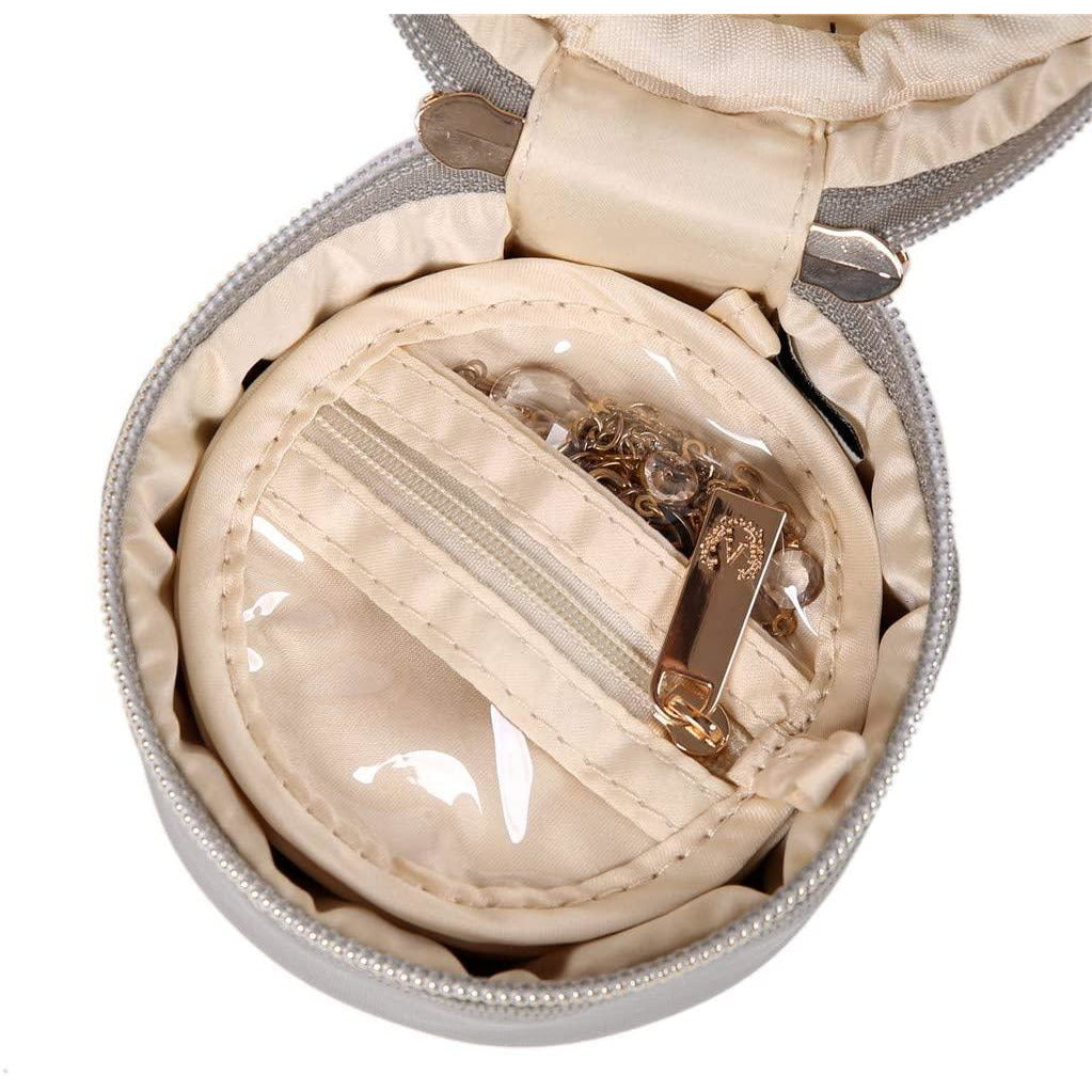 Round Jewelry Case Pearl Grey