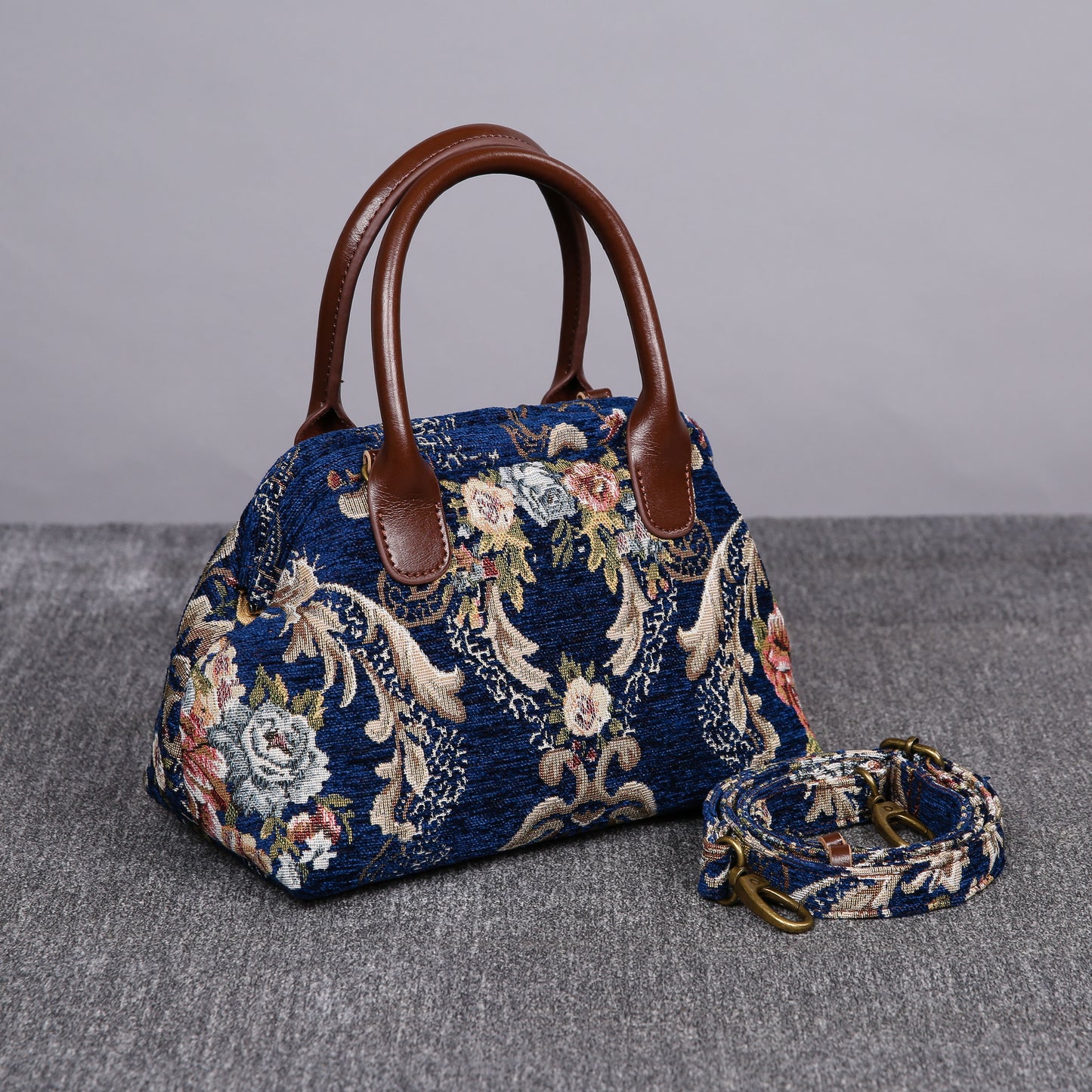 Carpet Handbag Floral Blue