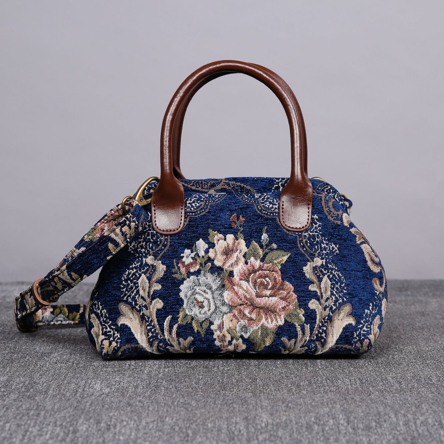 Carpet Handbag Floral Blue