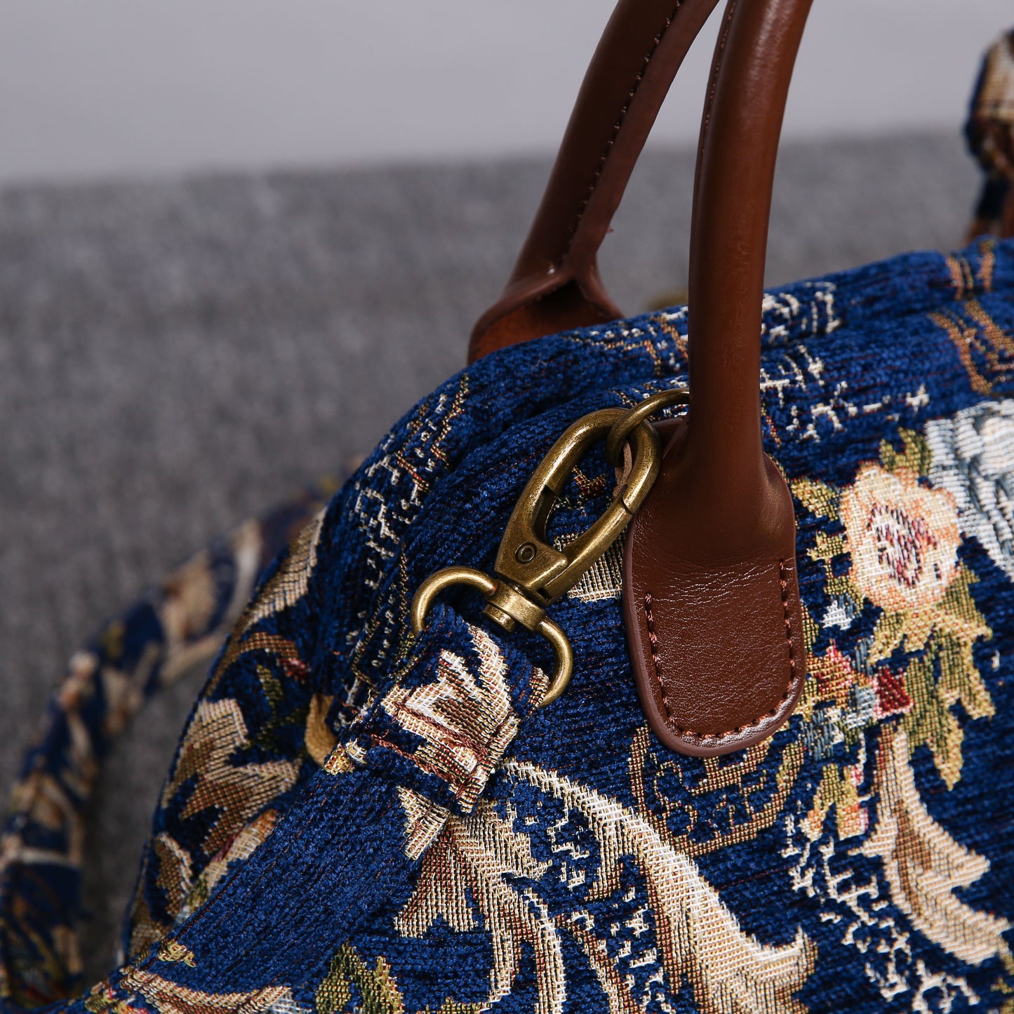 Carpet Handbag Floral Blue