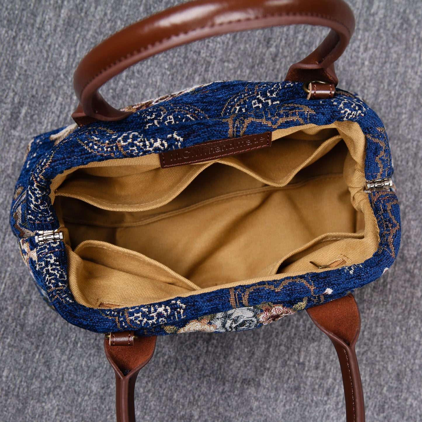 Carpet Handbag Floral Blue