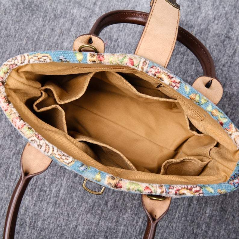 Mini Carpet Tote Oriental Blue