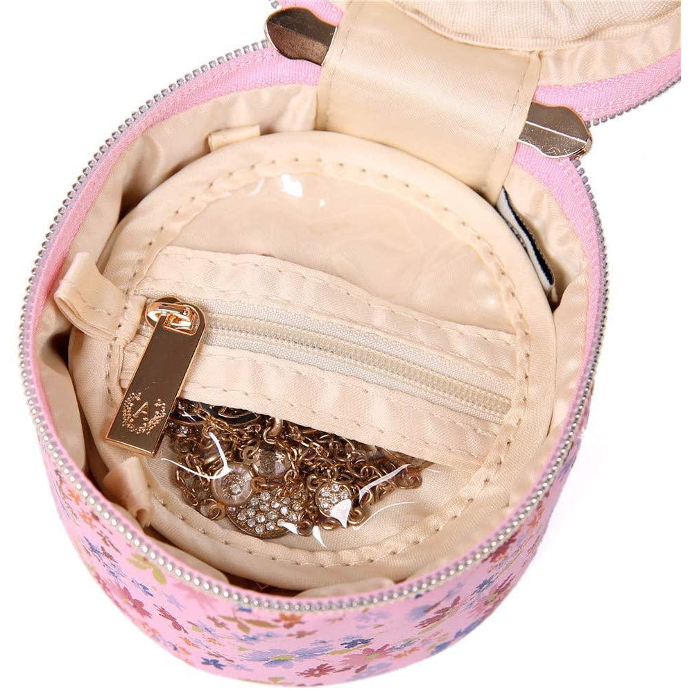Round Jewelry Case Blossom Pink