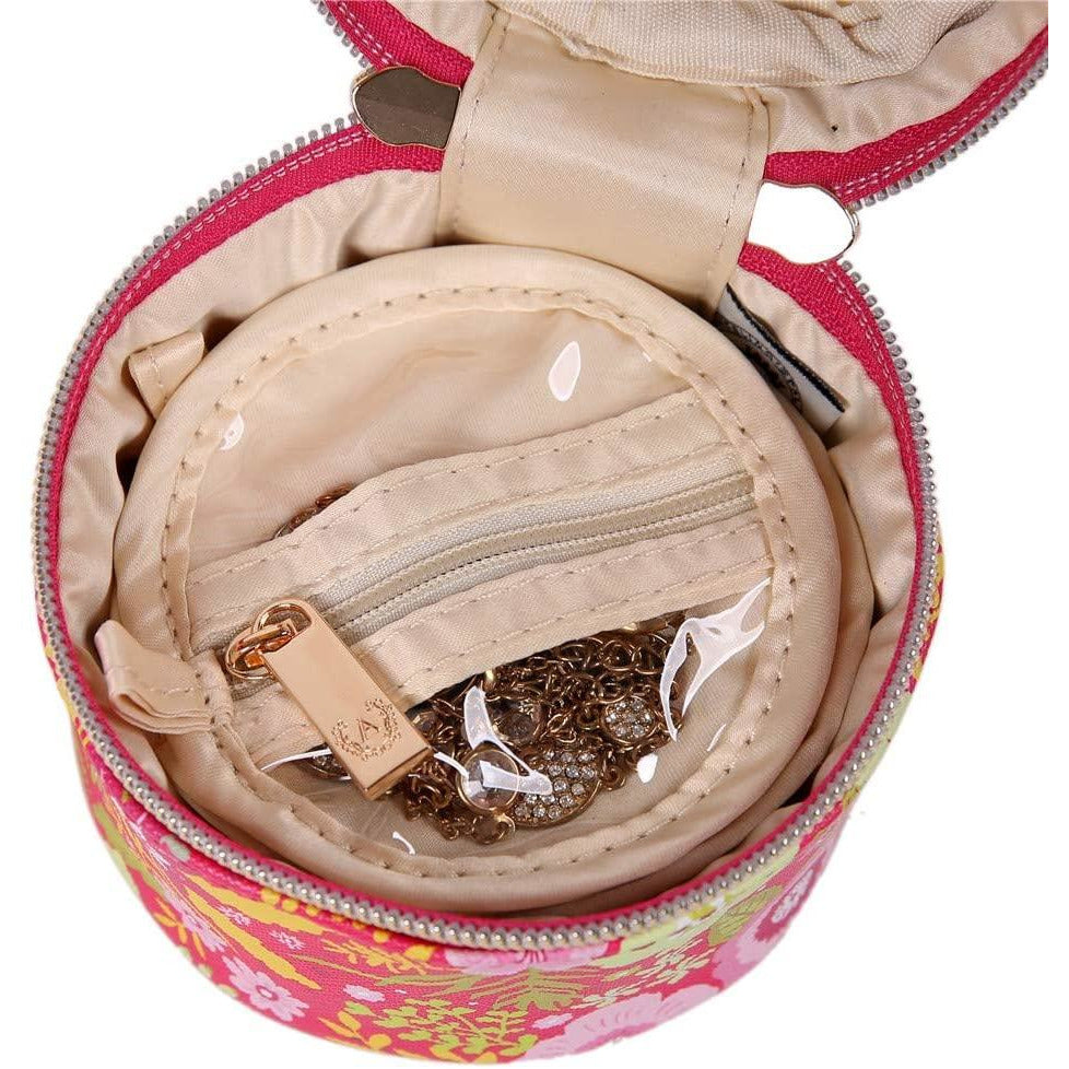 Round Jewelry Case Blossom Fuschia