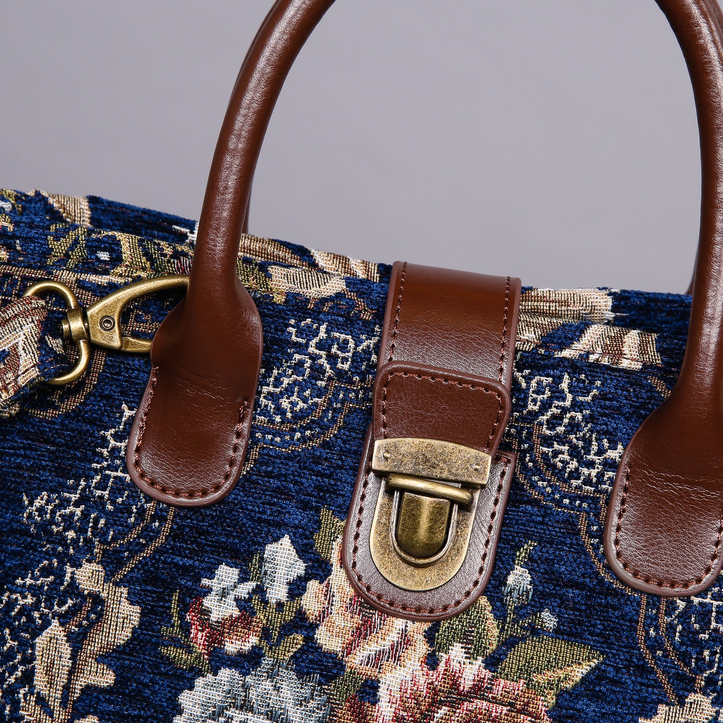 Mini Carpet Tote Floral Blue