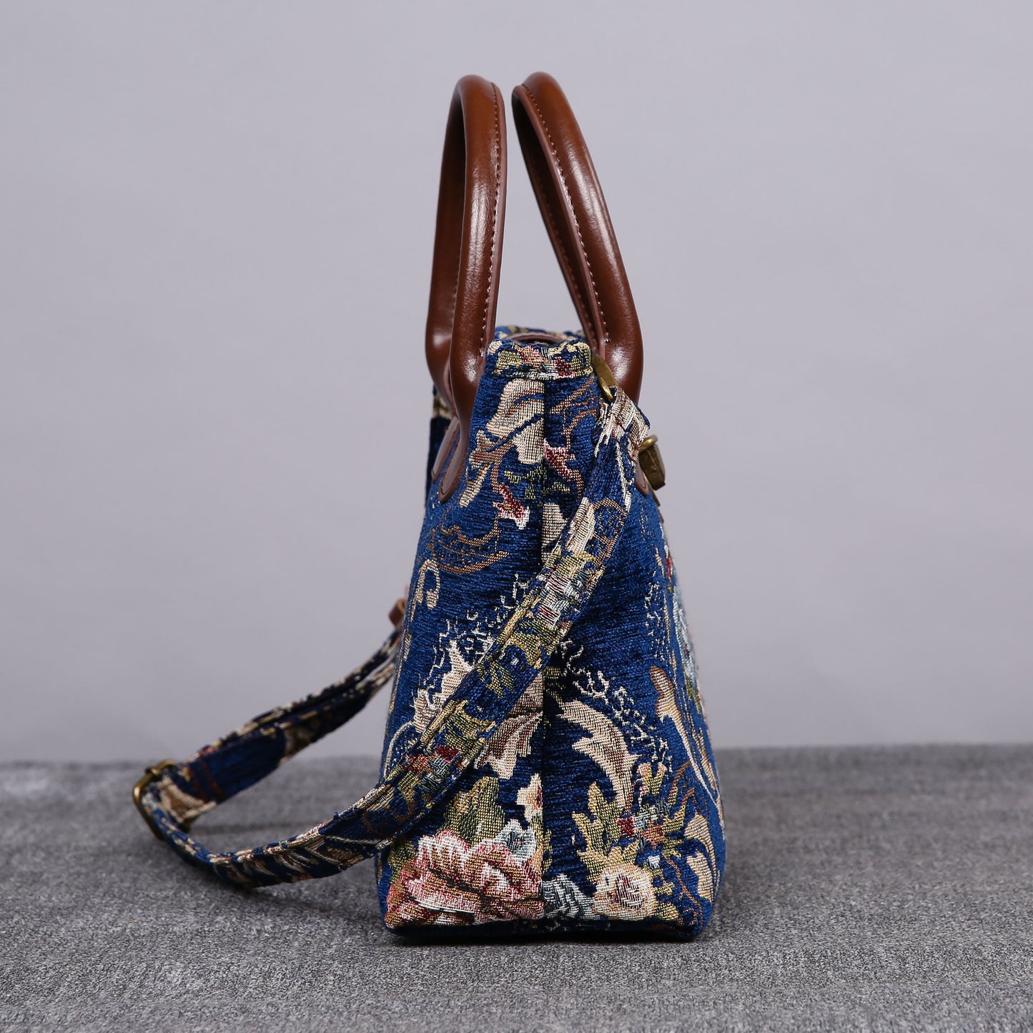 Mini Carpet Tote Floral Blue