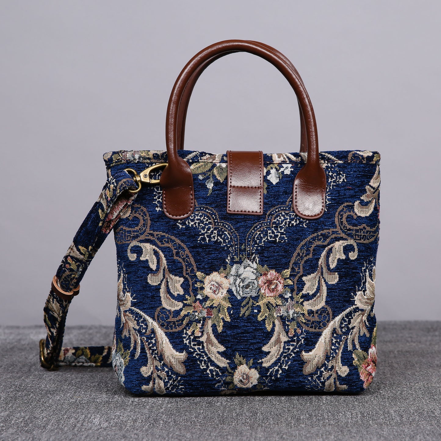 Mini Carpet Tote Floral Blue