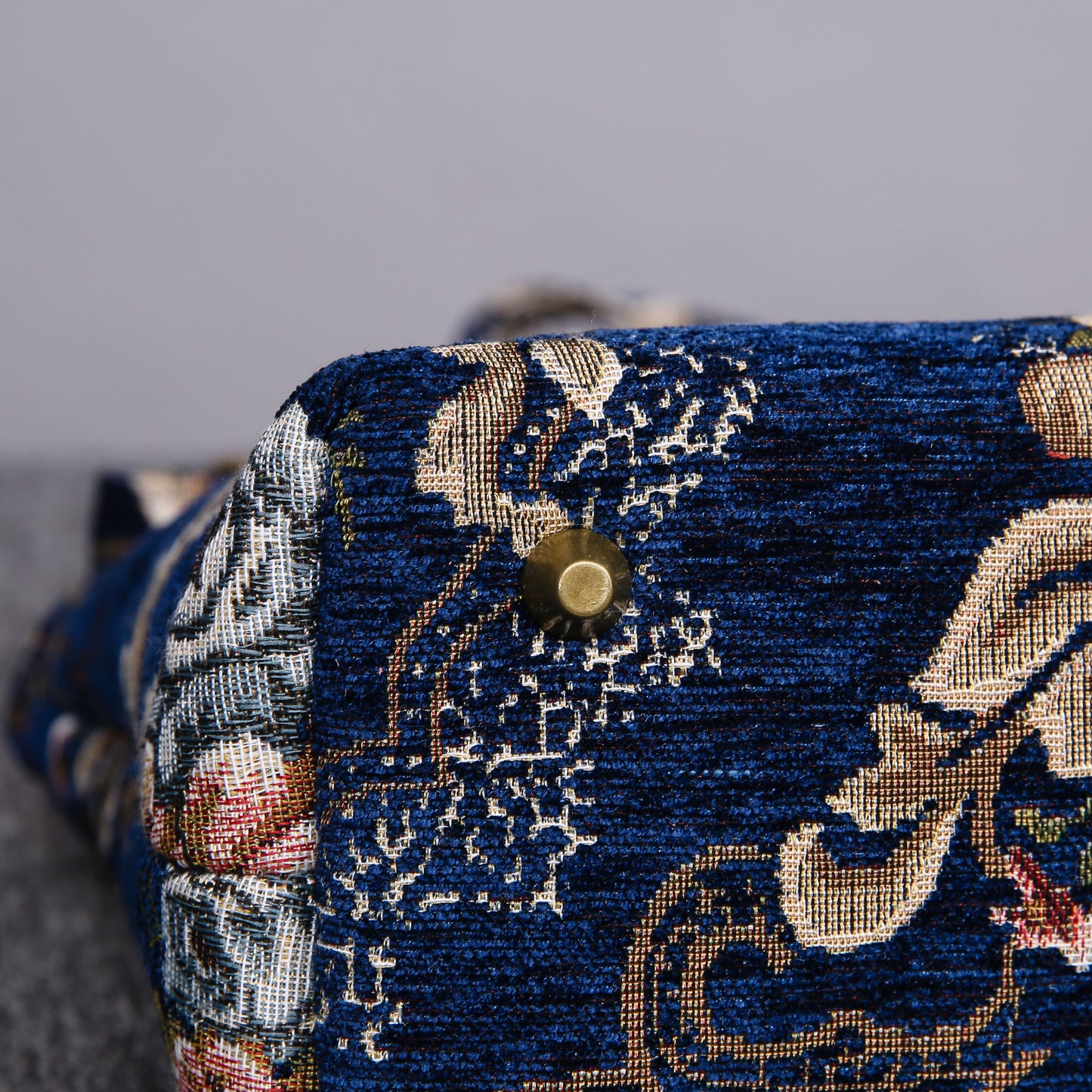 Mini Carpet Tote Floral Blue