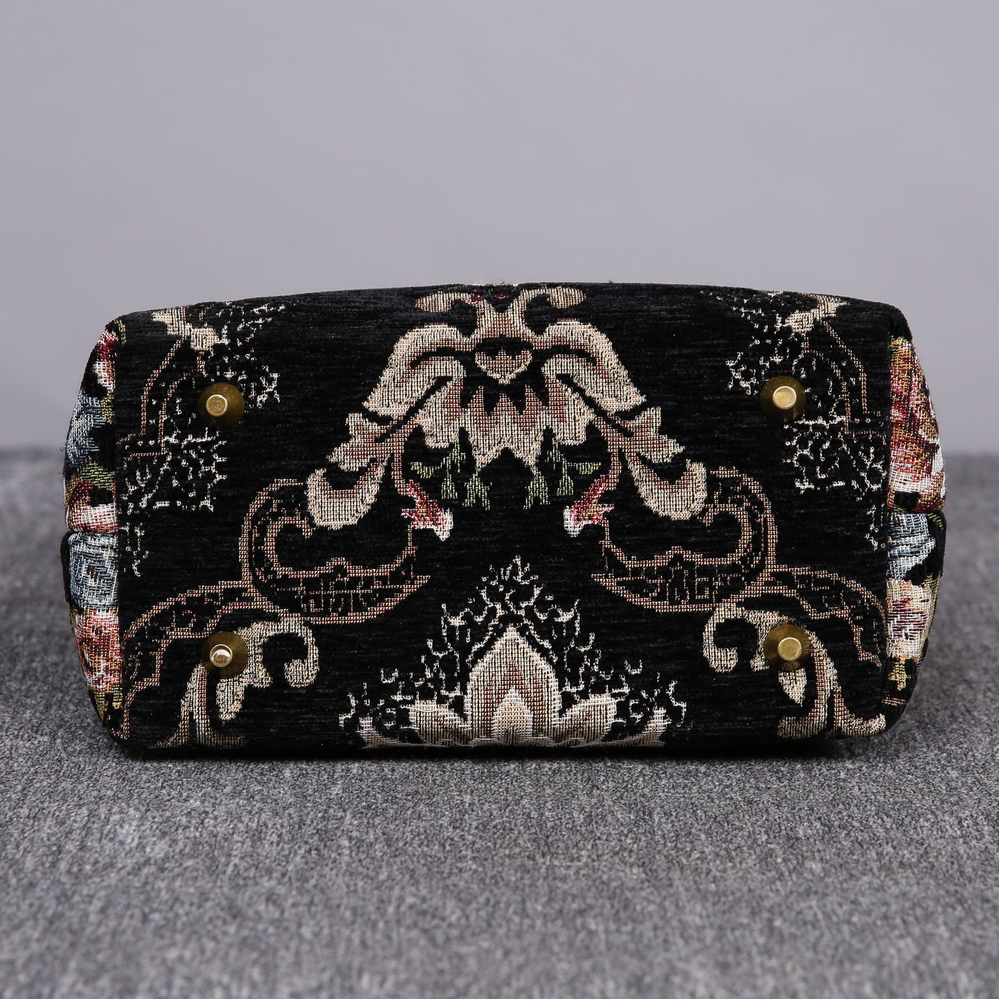 Mini Carpet Tote Floral Black
