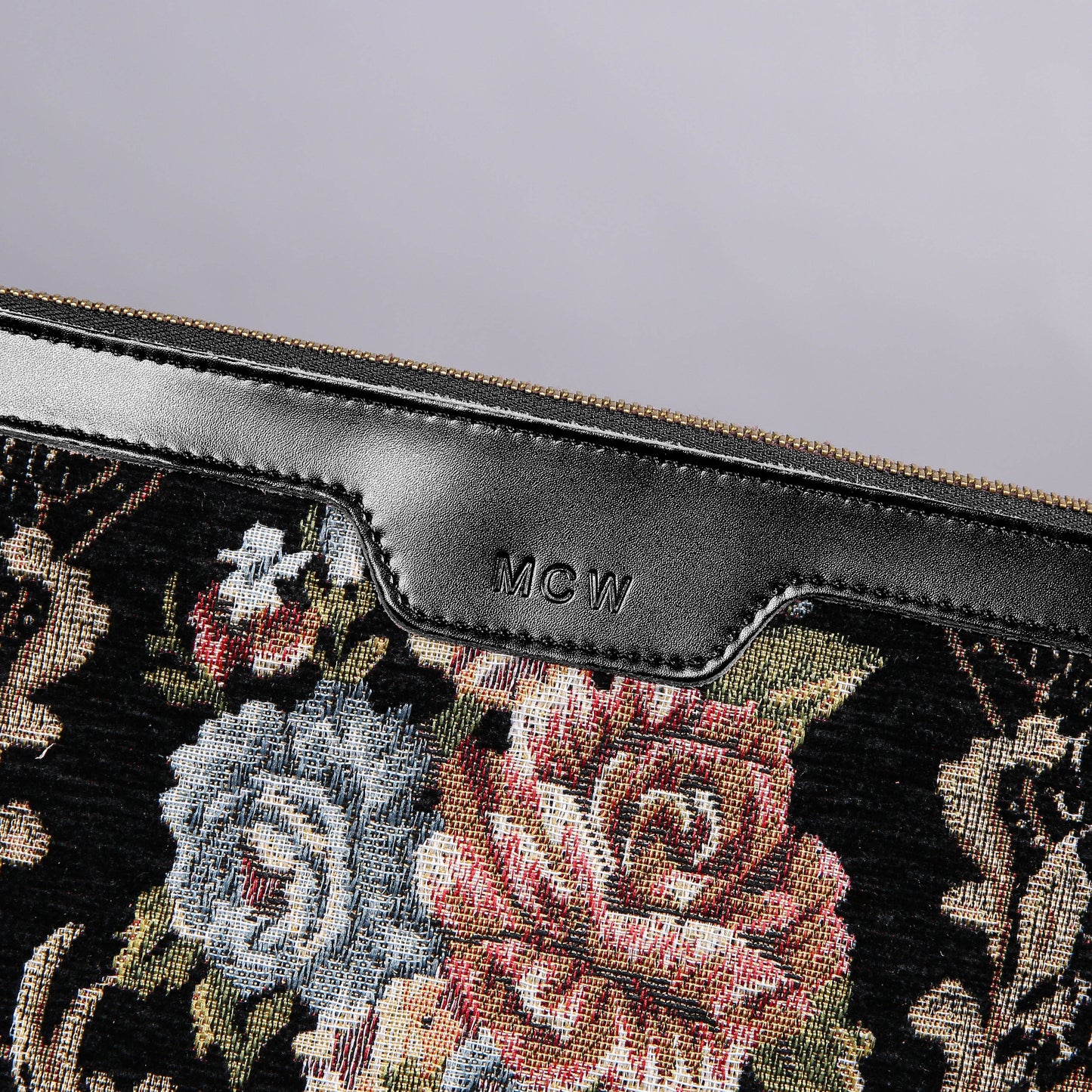 Carpet Makeup Bag Floral Black